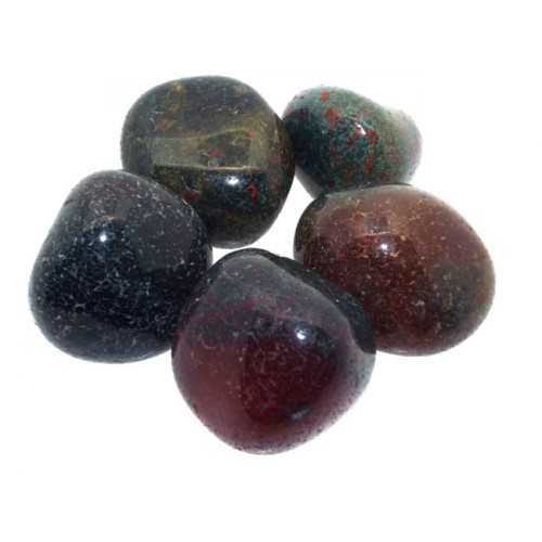 5 x Genuine Bloodstone Tumbled Gemstones